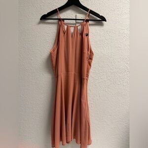 Elegant Peach Sleeveless Open Back Dress sz 6